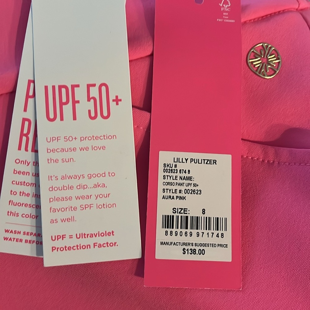 EUC! Lilly Pulitzer Corso Pant Aura Pink Sz 8 - Picture 8 of 13